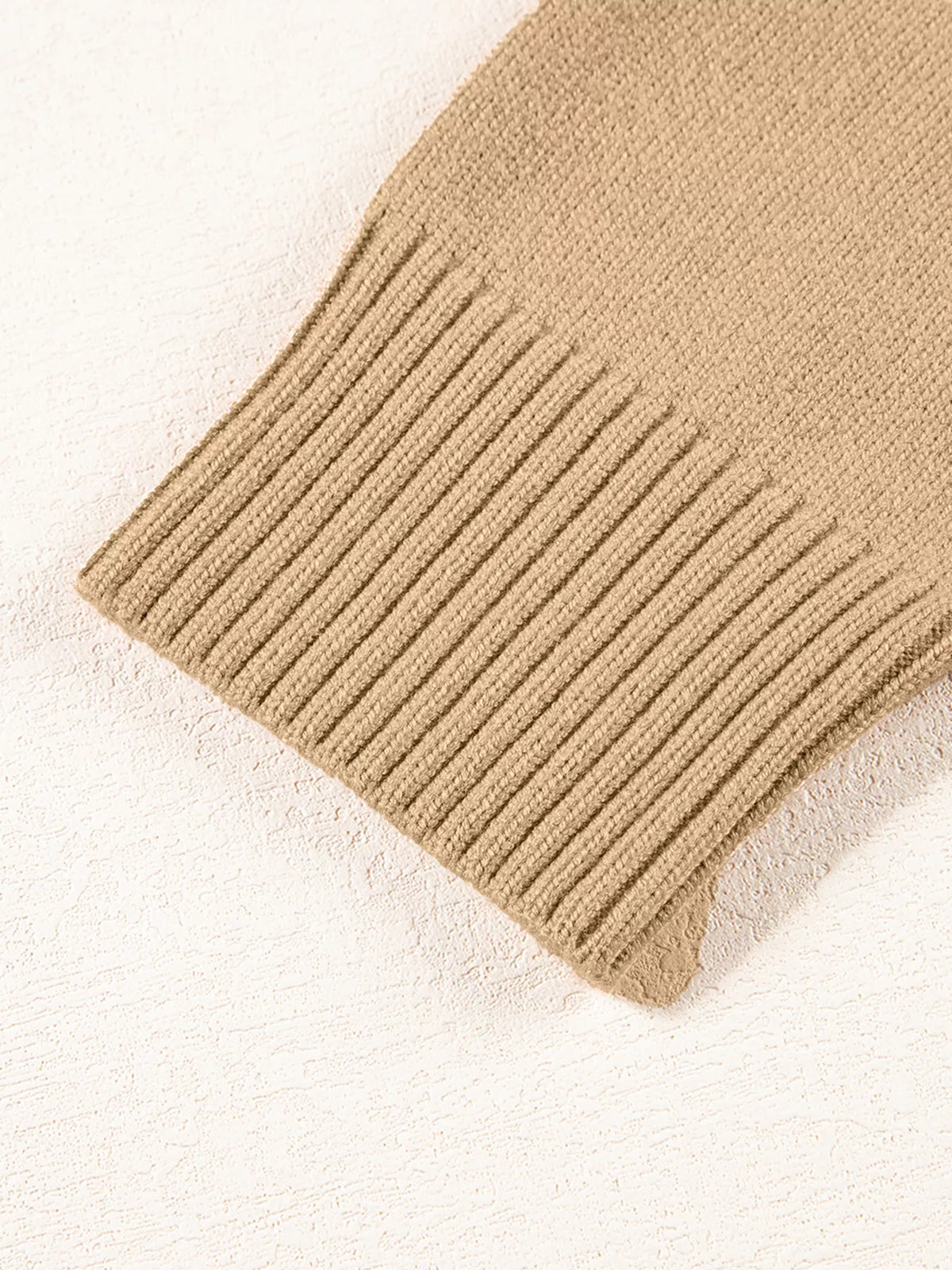 Center Seam Drop Shoulder Pullover Solid Sweater