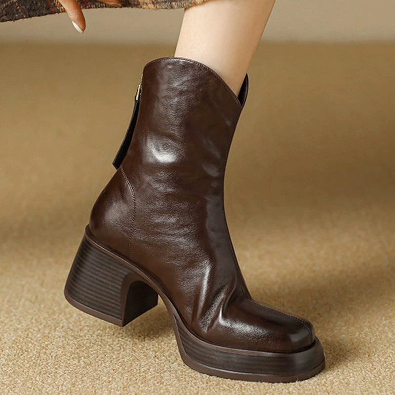 Women's Chunky-heeled Platform Ankle Boots