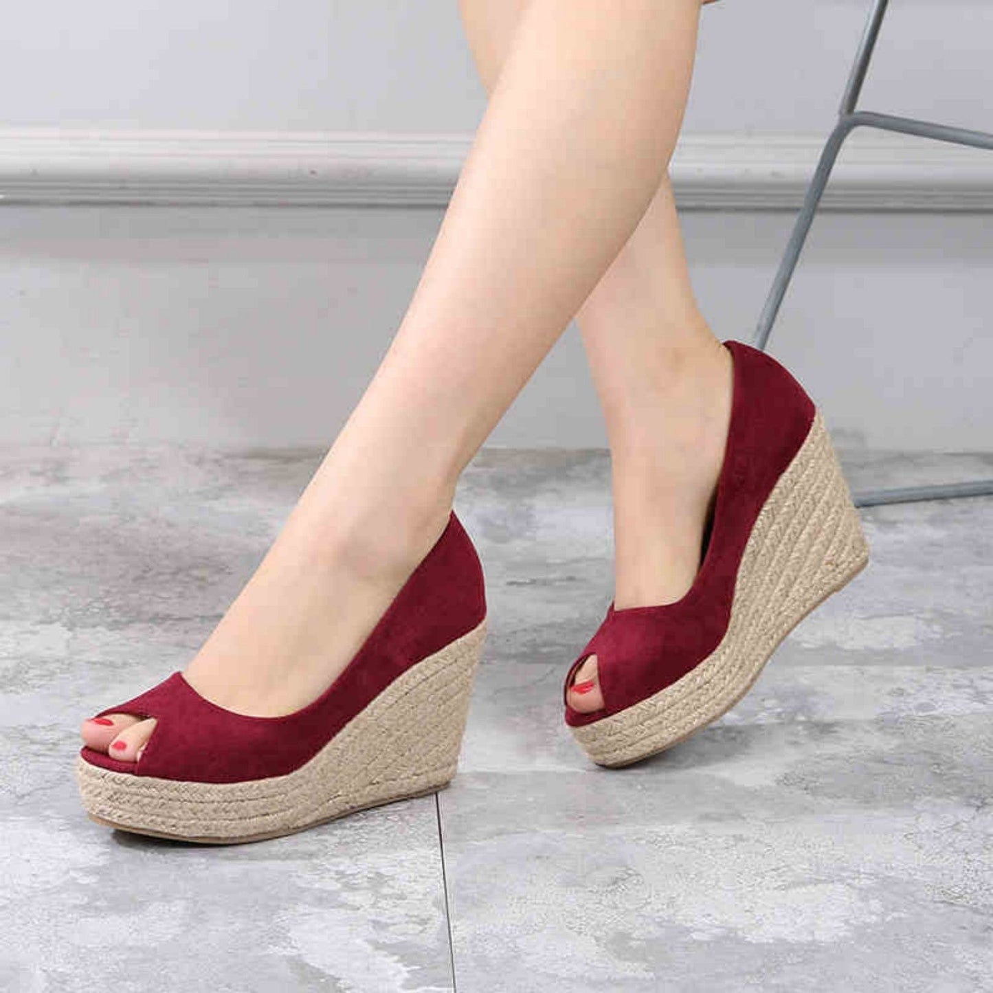 Korean And Slope Heel Fish Mouth Wedges