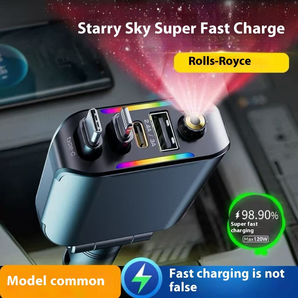 Starry Sky Car Charger 120W Charger USB Plug