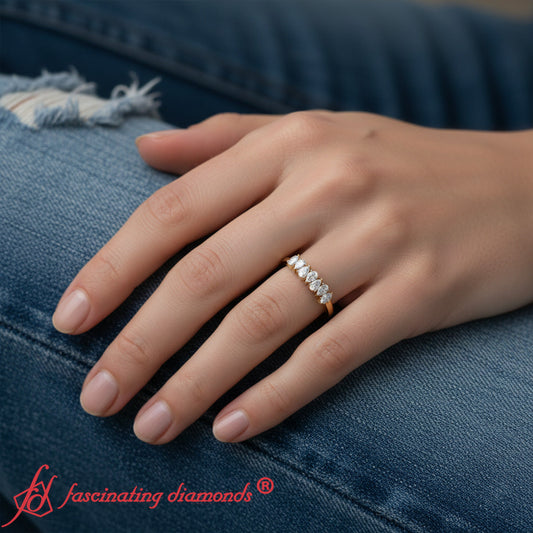 0,35 quilates 7 diamantes en forma de lágrima para anillo de boda