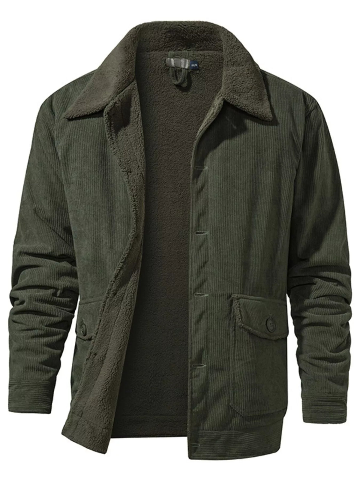 Men's Corduroy Sherpa Lined Button-Up Jacket