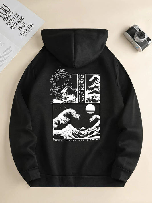 Men's Chic Casual Everyday Drawstring Hoodie