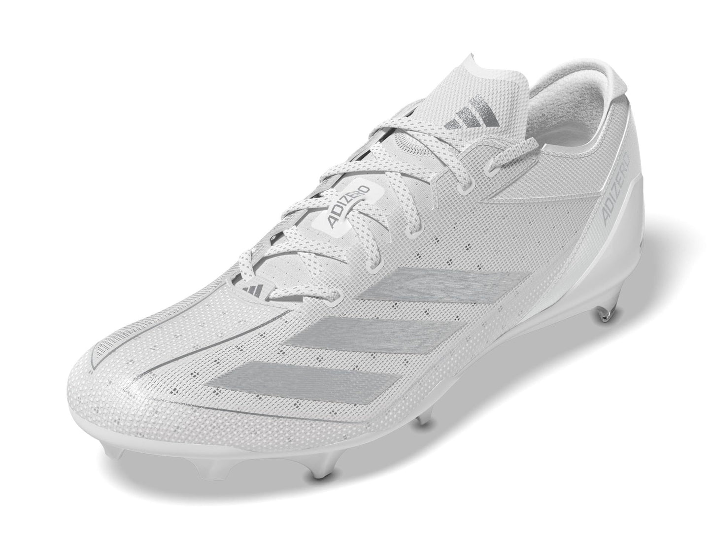 adidas Mens Adizero Electric American Football Sneaker White/Silver Metallic/White 8