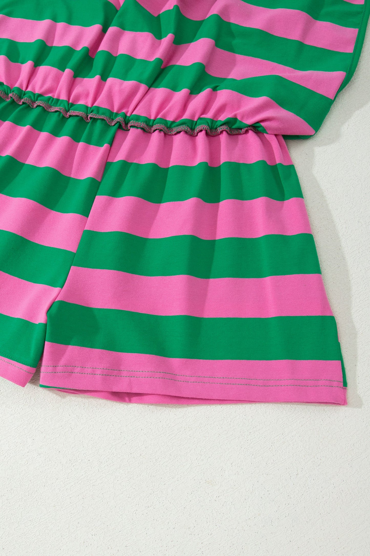 Yellow Stripe Dolman Tee Drawstring Skort Athletic 2pcs Set