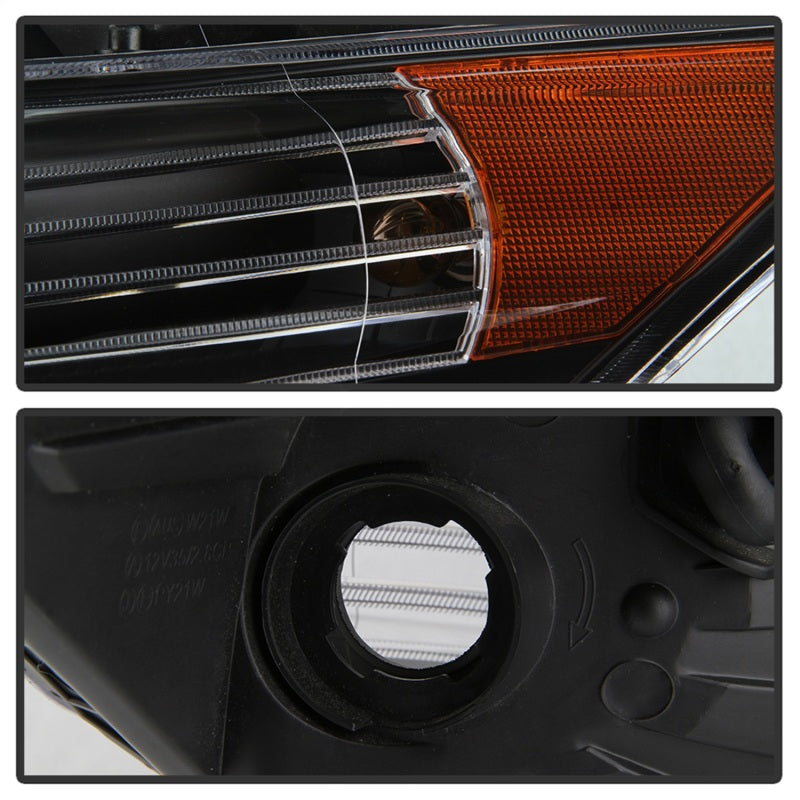 xTune 09-14 Acura TSX Faros Proyector - Barra de Luz DRL - Negros (PRO-JH-ATSX09-LB-BK)