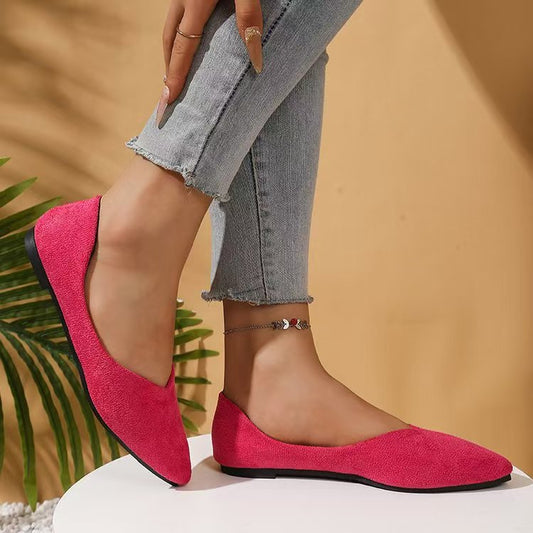Women's Suede Pointed-Toe Flat Shoes