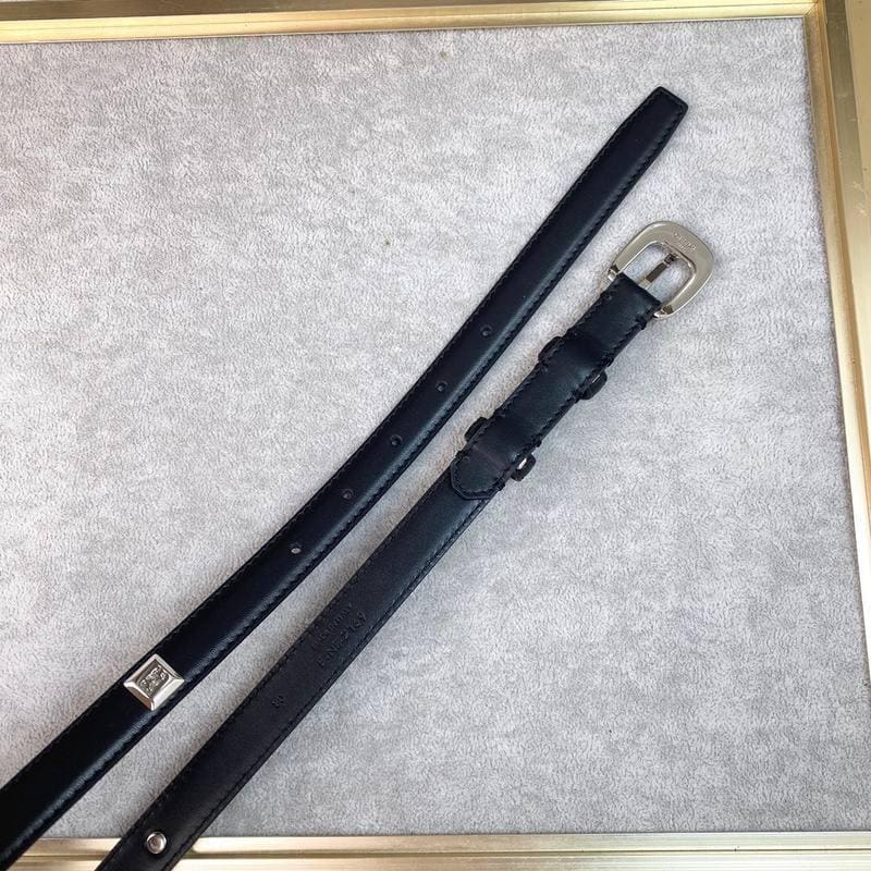 Celine Women Silver Buckle Belt 'Black'