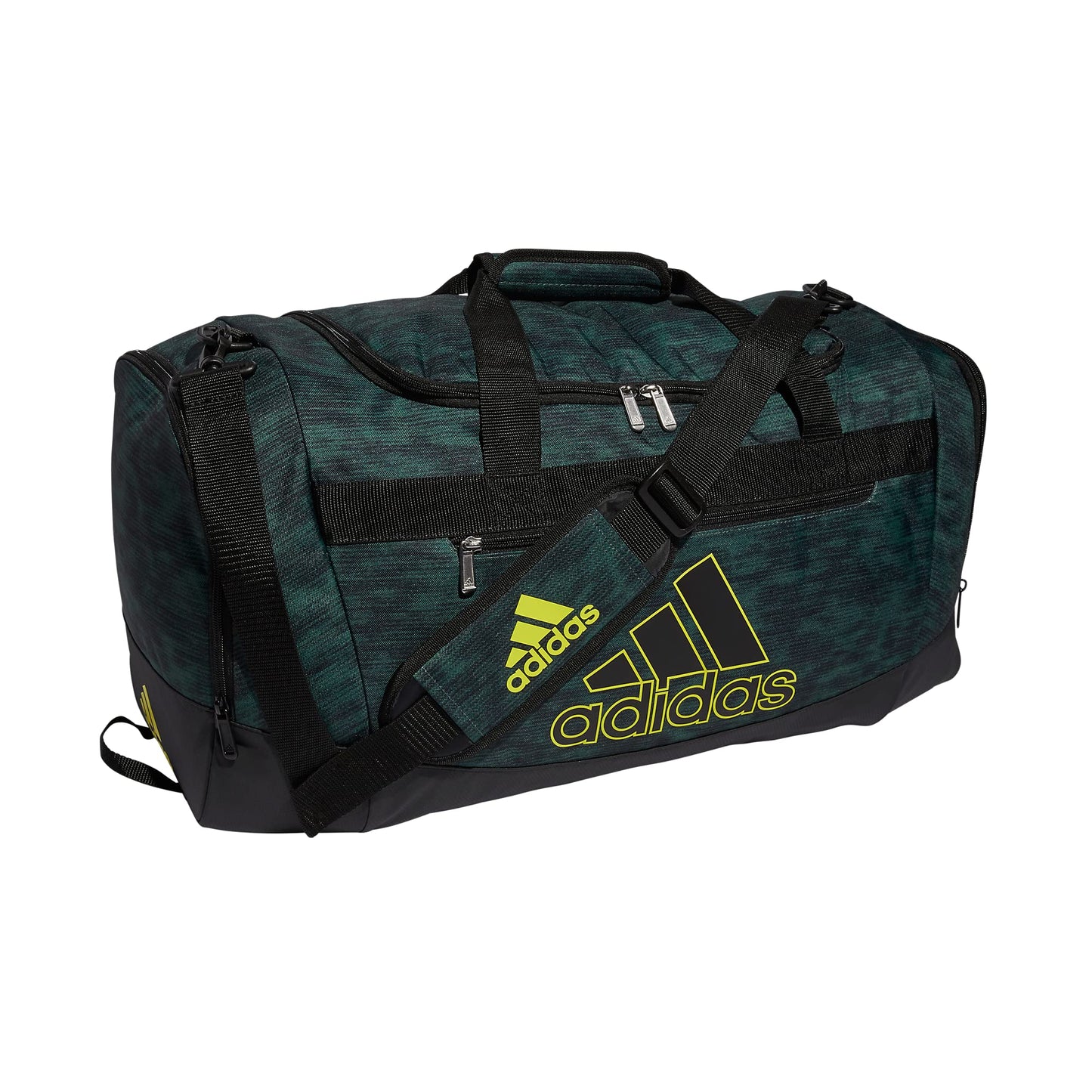 adidas Unisex Adult Defender 4.0 Duffel Bag Discontinued Static Wash Green Oxide/Black/Impact Yellow One Size
