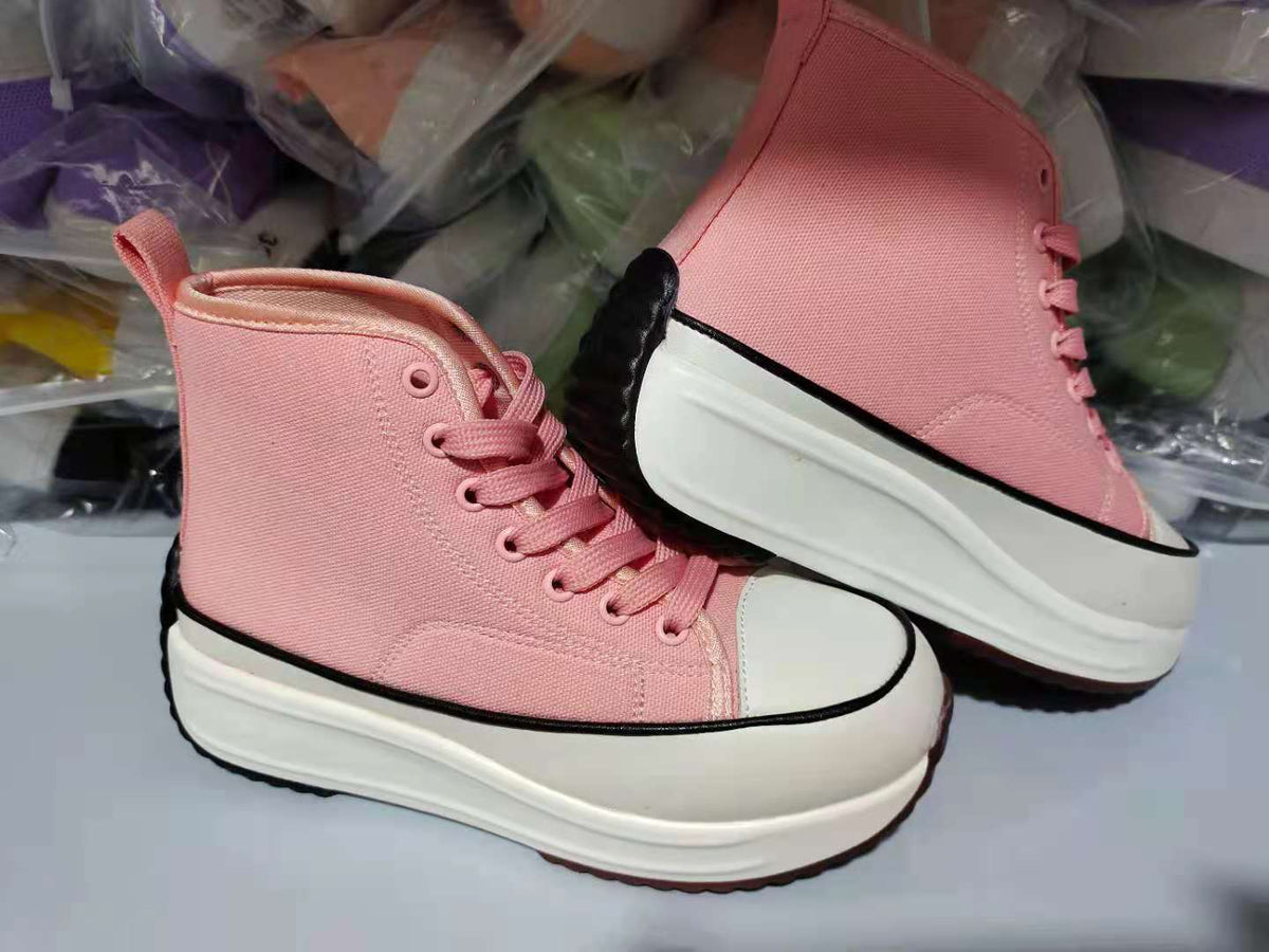 Fall New Casual Single Shoes Women High Top Platform
