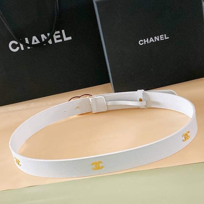 Chanel Women Logo Banding Belt 'White'