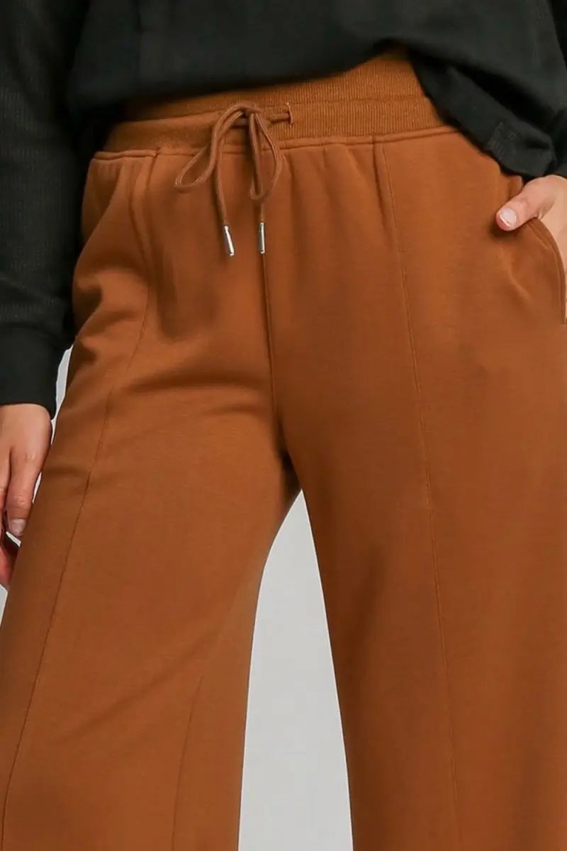 Trendsi Wide Leg Pants Women's Casual Drawstring Trousers with Pockets