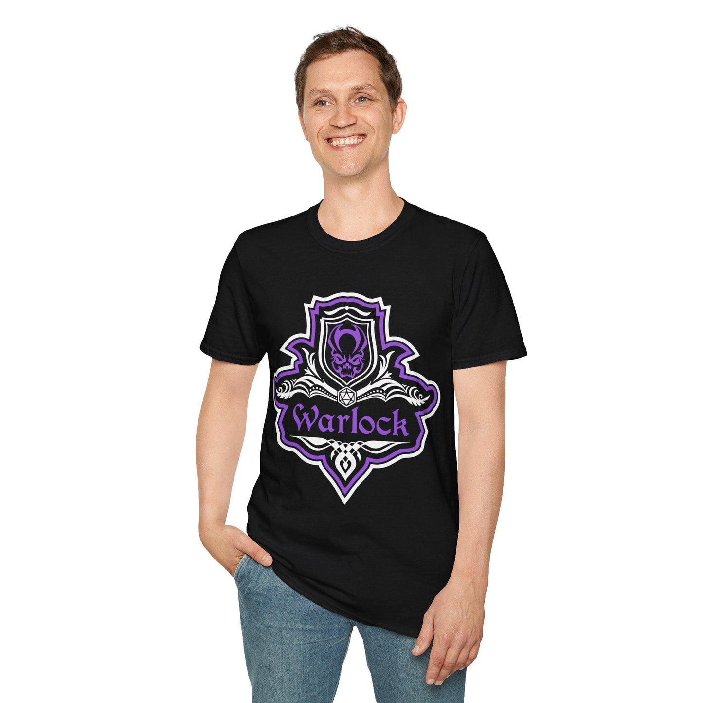 Camiseta con emblema elegante de la clase brujo de D&D