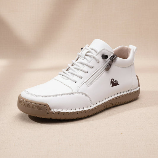 Women's Handmade Stitched Flat Shoes – Soft Sole Lace-Up Casual Flats