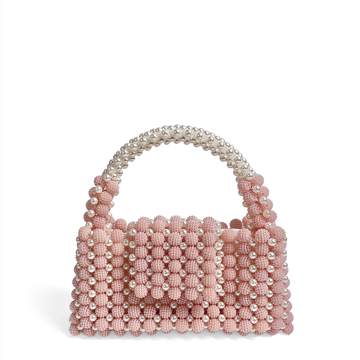 Women's Waxberry Pearl Ball Handmade Beaded Travel Handbag Handbag