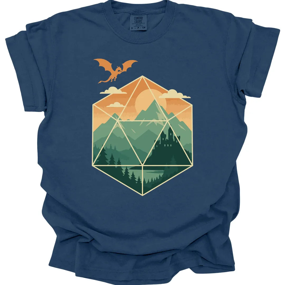 D20 Mountain Landscape T-Shirt - Comfort Colors