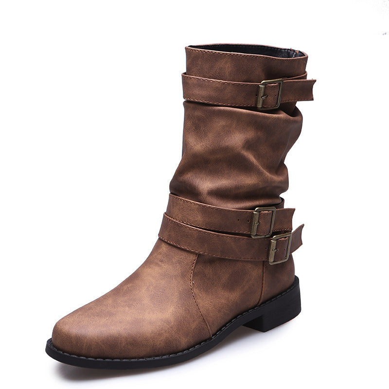 Women's Vintage Martin Belt Buckle Boots