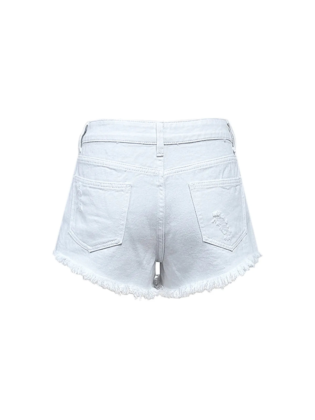 Raw Hem High Waist Denim Shorts
