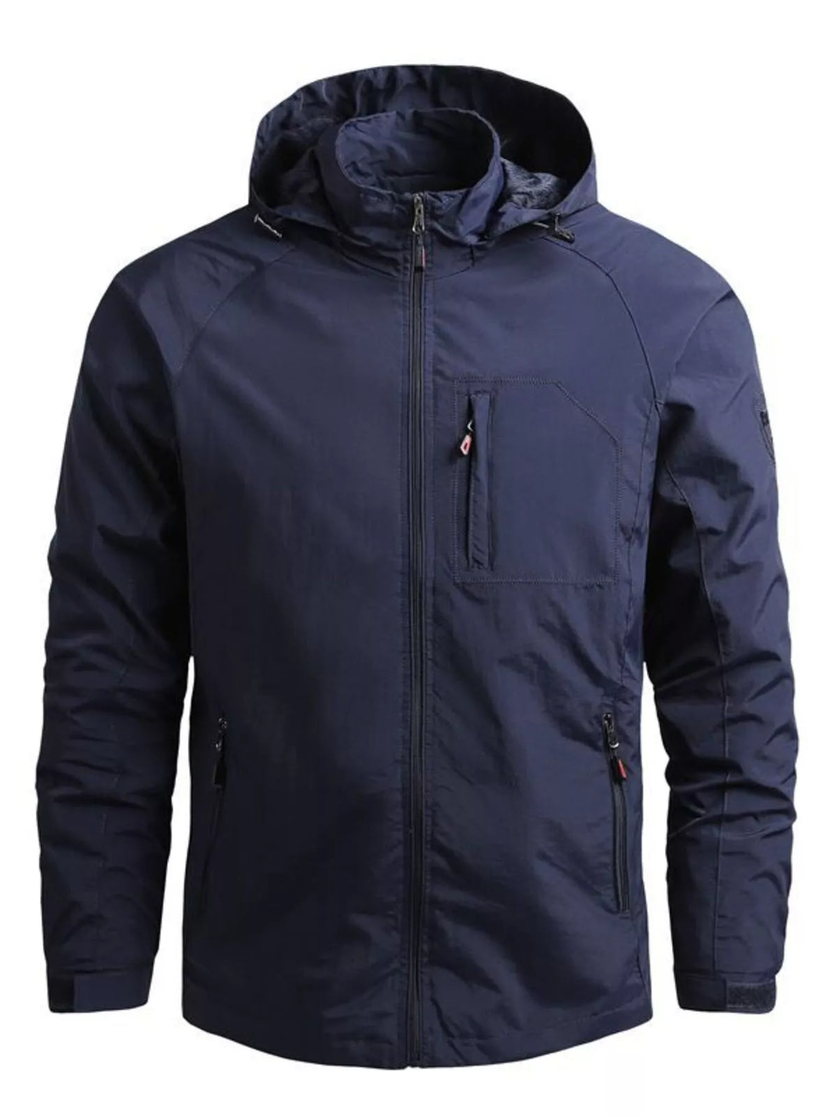 Men's Plus Size Zip Up Long Sleeve Hooded Jacket