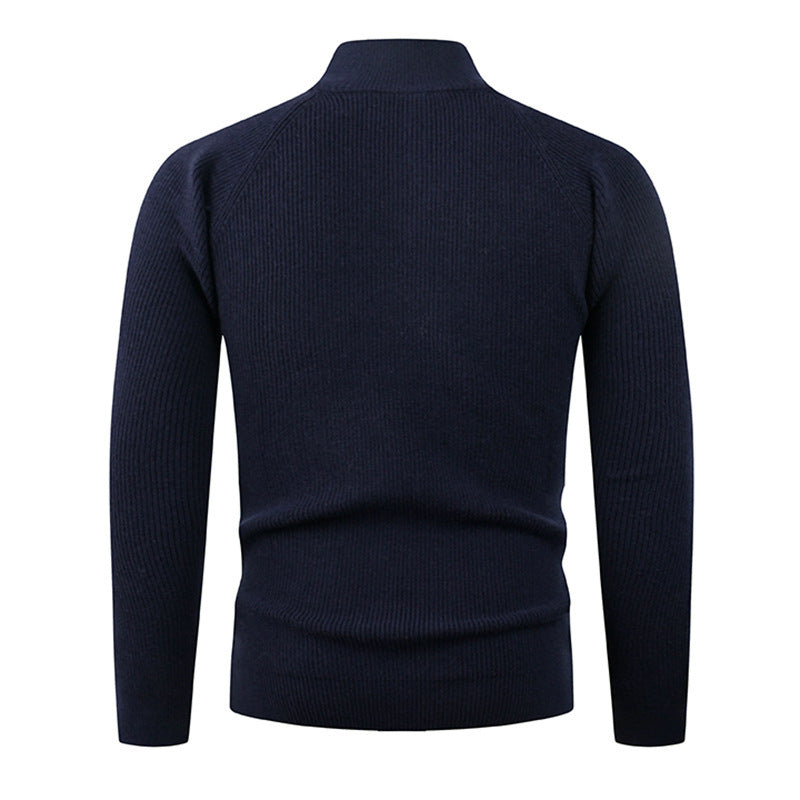 Autumn And Winter Men's Vertical Rib-Knit Sweater