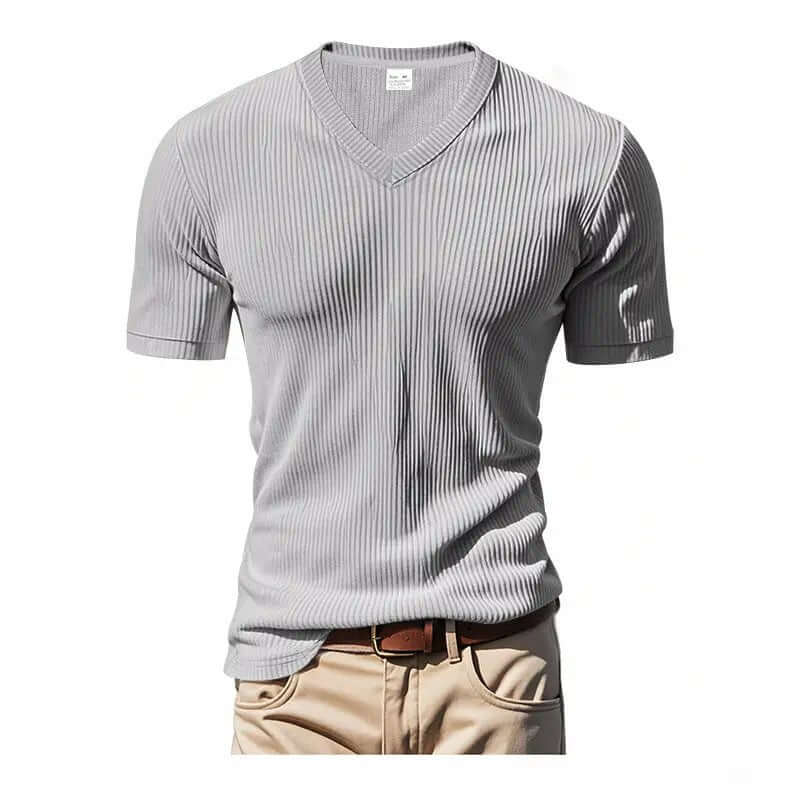 Men's V-Neck Short Sleeve Shirt – Loose Casual Everyday Tee