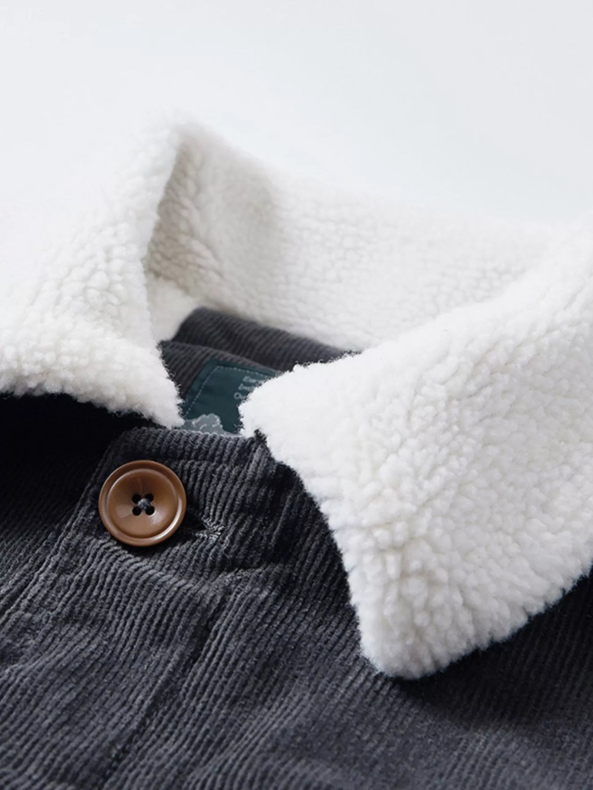 Men's Plus Size Sherpa Corduroy Button Up Jacket