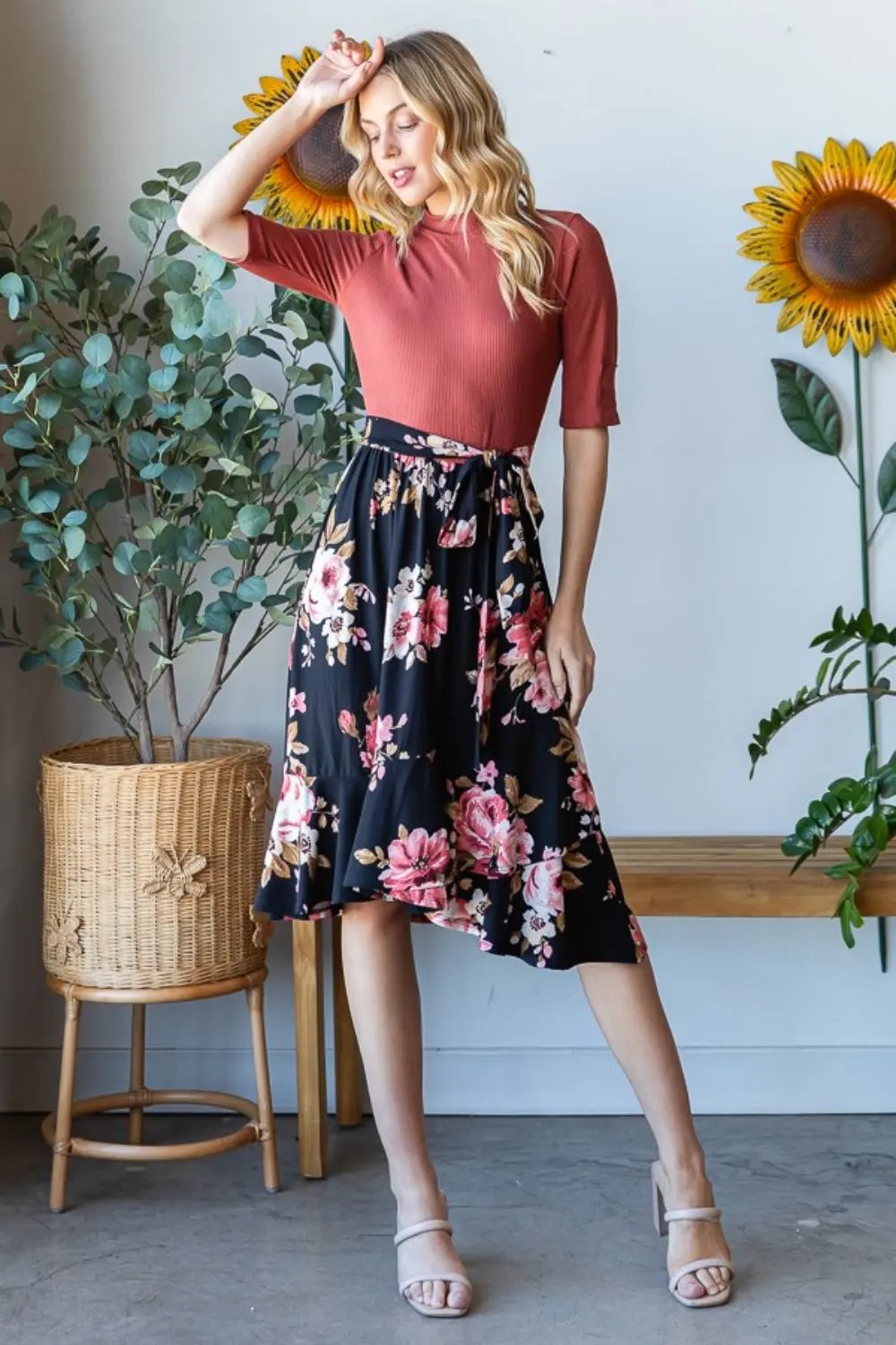 Accessories Trendsi Reborn J Floral Wrap Ruffle Hem Skirt