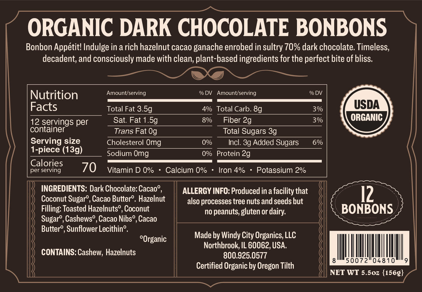 Rawmio Coconut Milk Chocolate Bon Bons, 12ea