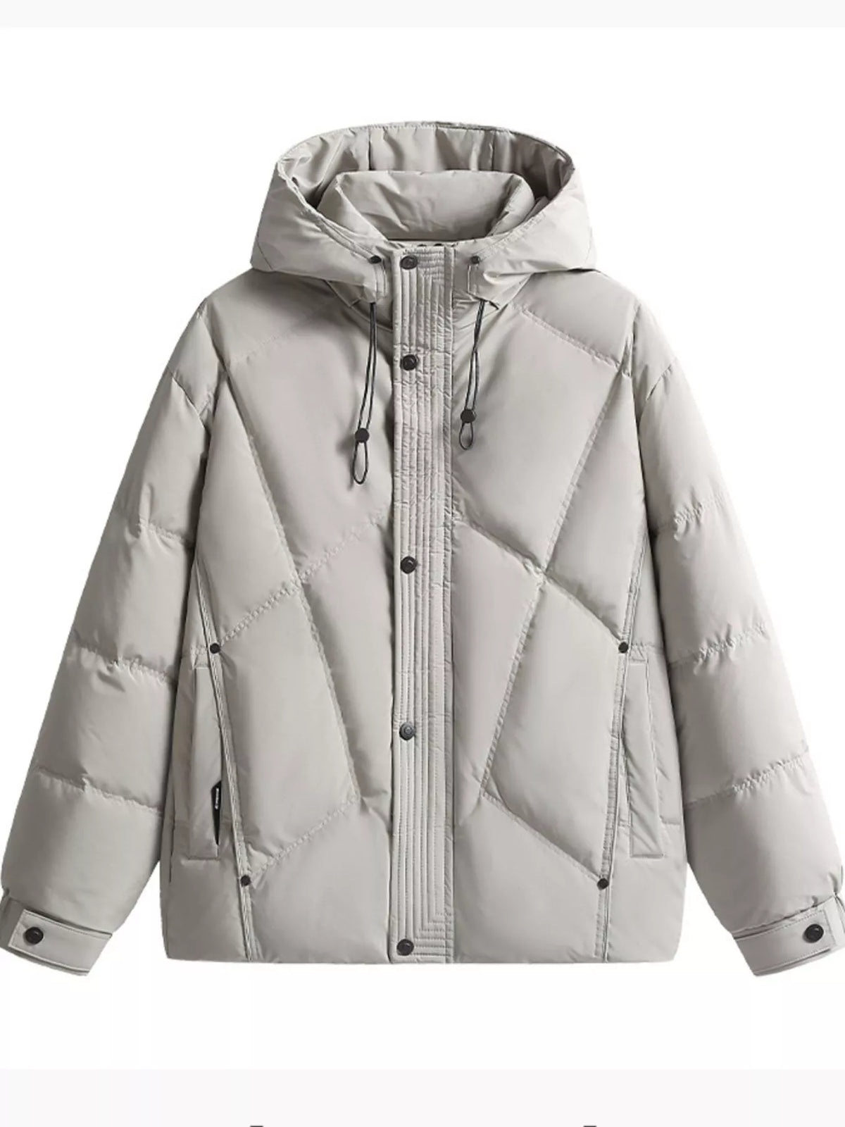 Men's Plus Size Diamond Quilted Hooded Puffer Jacket