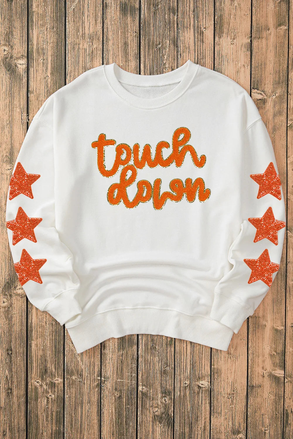 Sudadera de cuello redondo y manga larga con estampado de letra y estrella