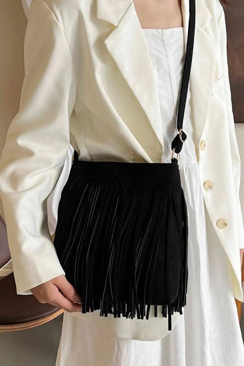 Accessories Trendsi Suede Fringe Bag + Everyday Style + Women's Crossbody + Chic, Small