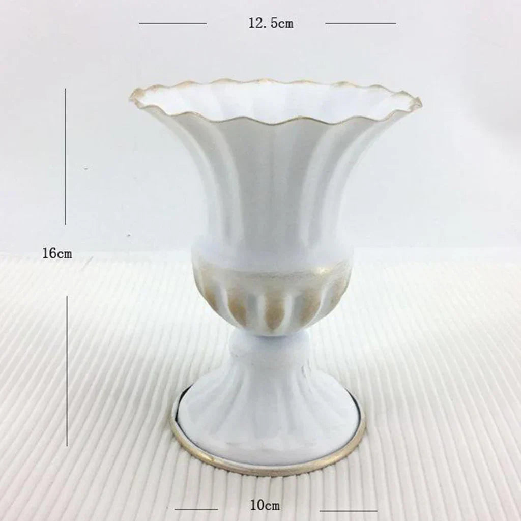 DecorBites™ Elegant Metal Flower Vase Candle Holders