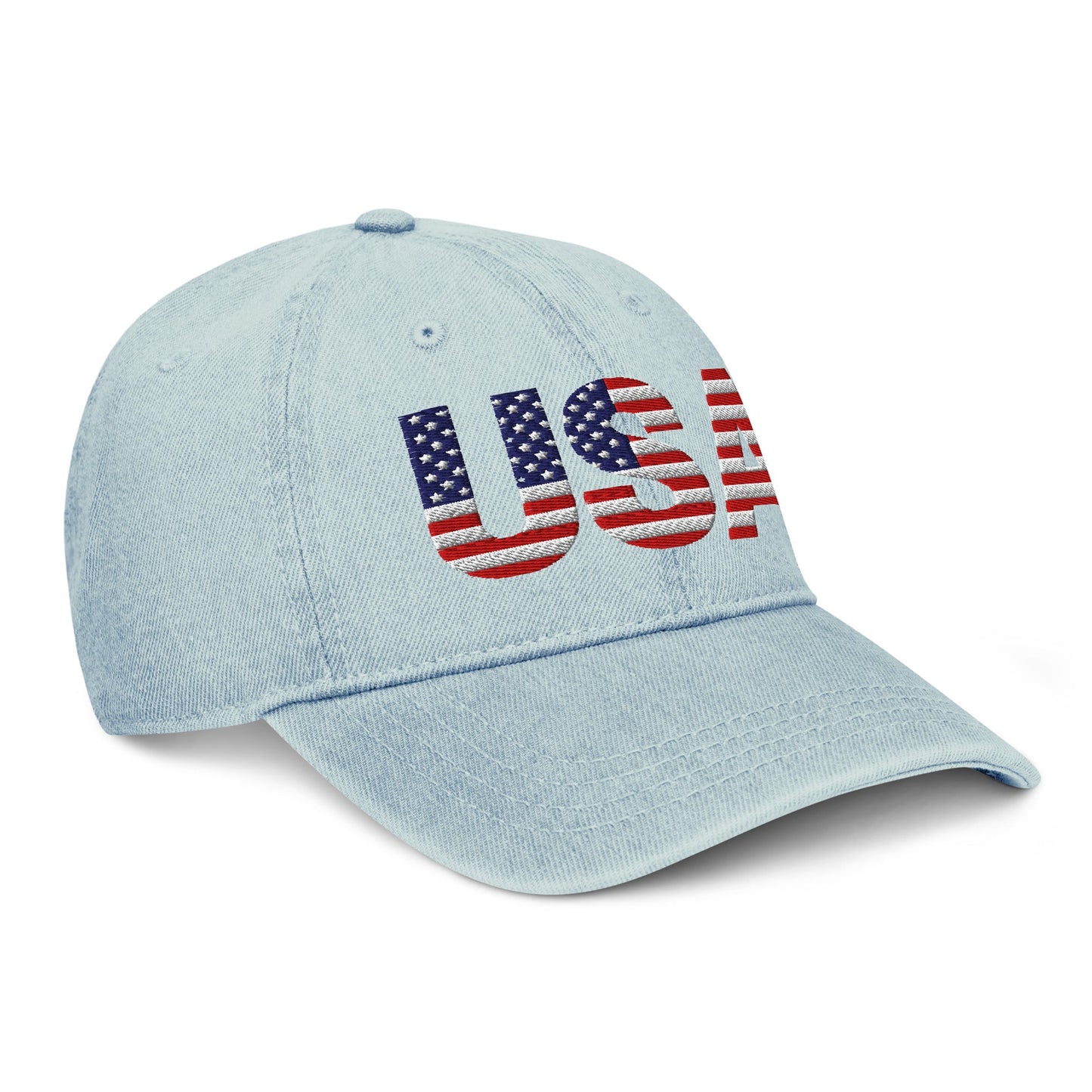 USA Patriotic - Denim Hat - 1 sided embroidery