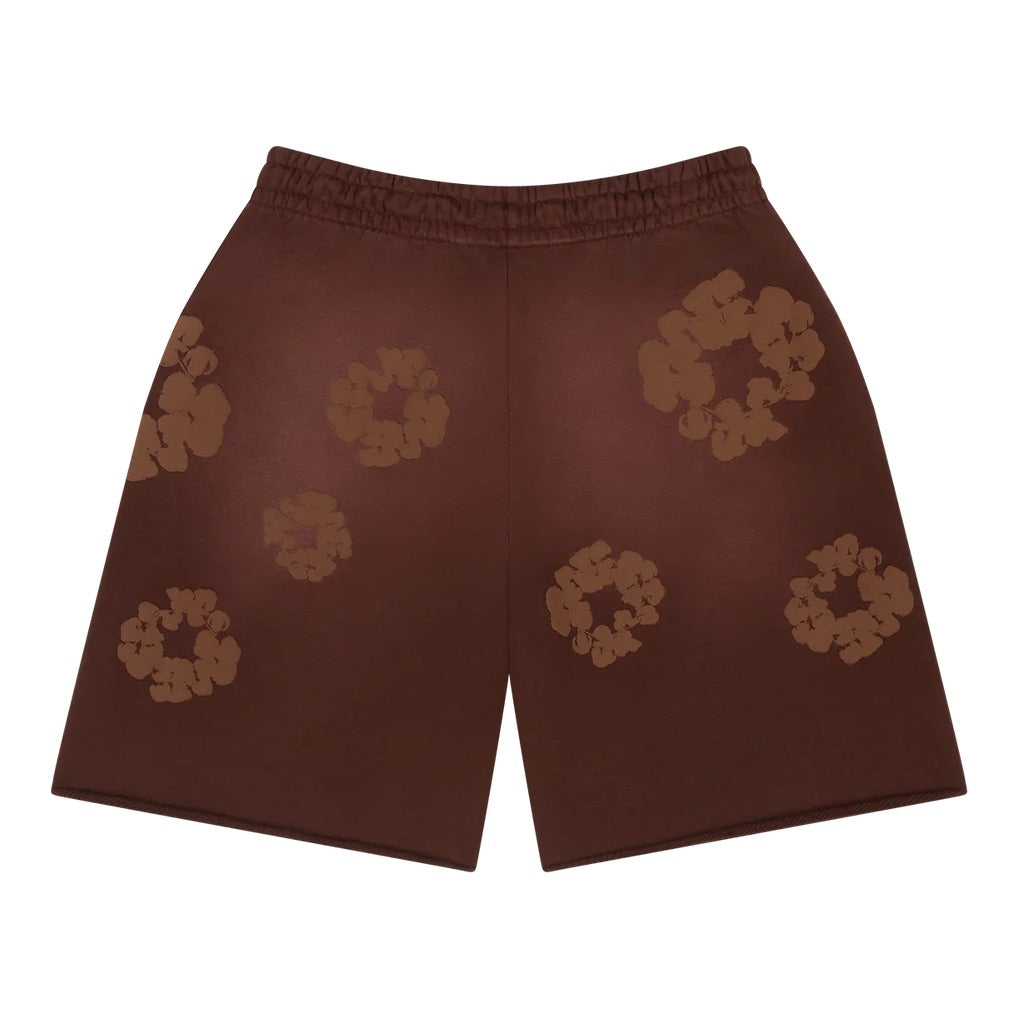 Denim Tears Mono Cotton Wreath Sweat Shorts Brown