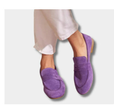 Leisure Flat Suede Plus Size Round-Toe Loafers