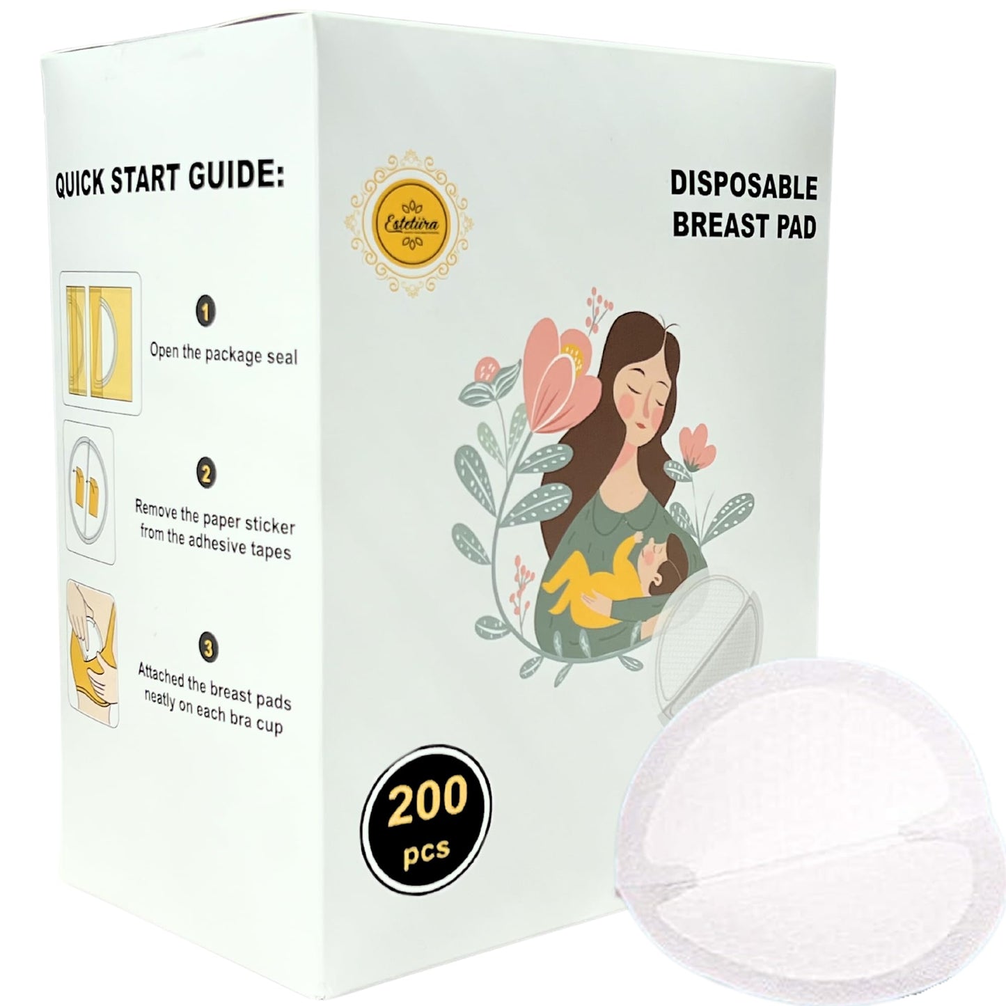 Disposable, Ultra Absorbent Nursing Pads | 200 Count – # BAGE21410004
