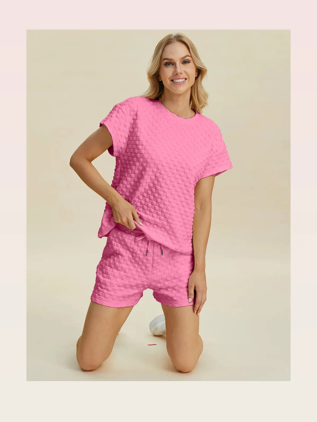 Texture T-Shirt and Shorts Set