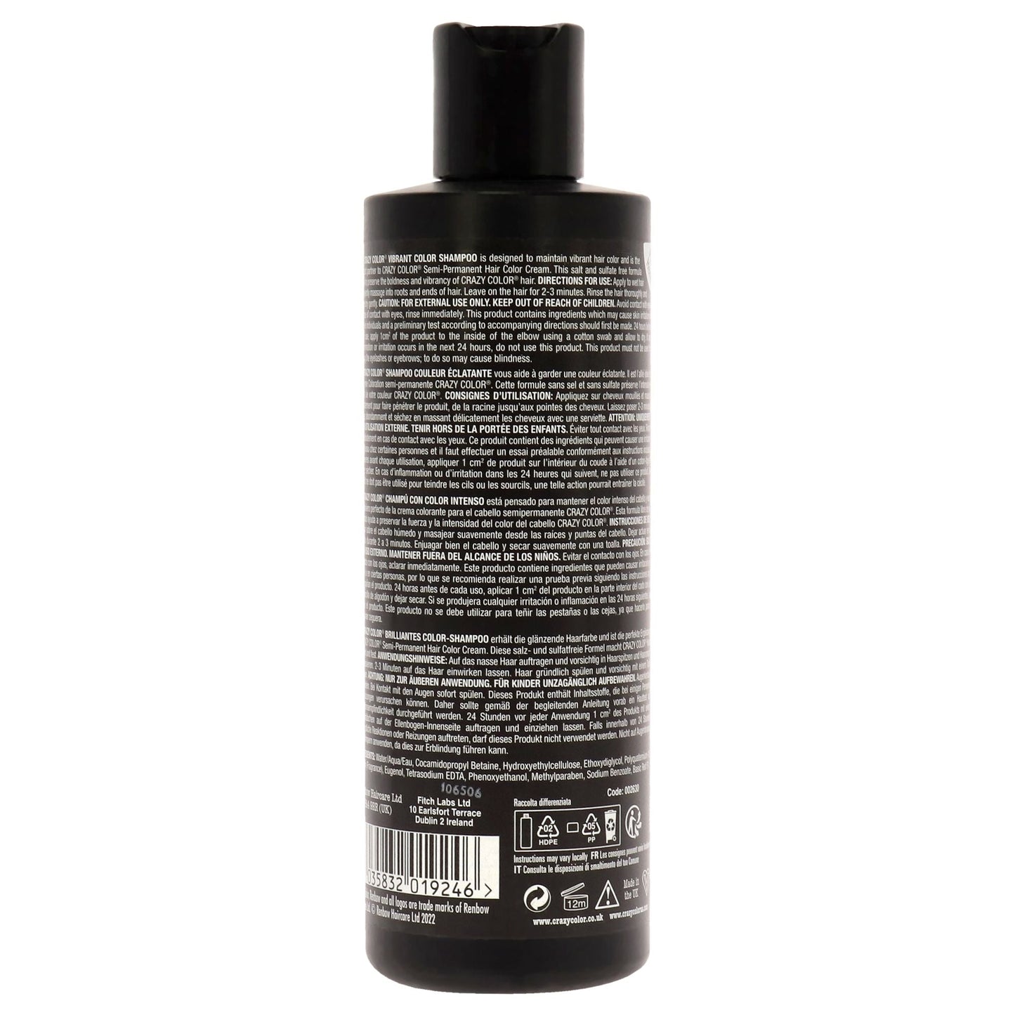 Vibrant Color Shampoo - Red by Crazy Color for Unisex - 8.45 oz Shampoo