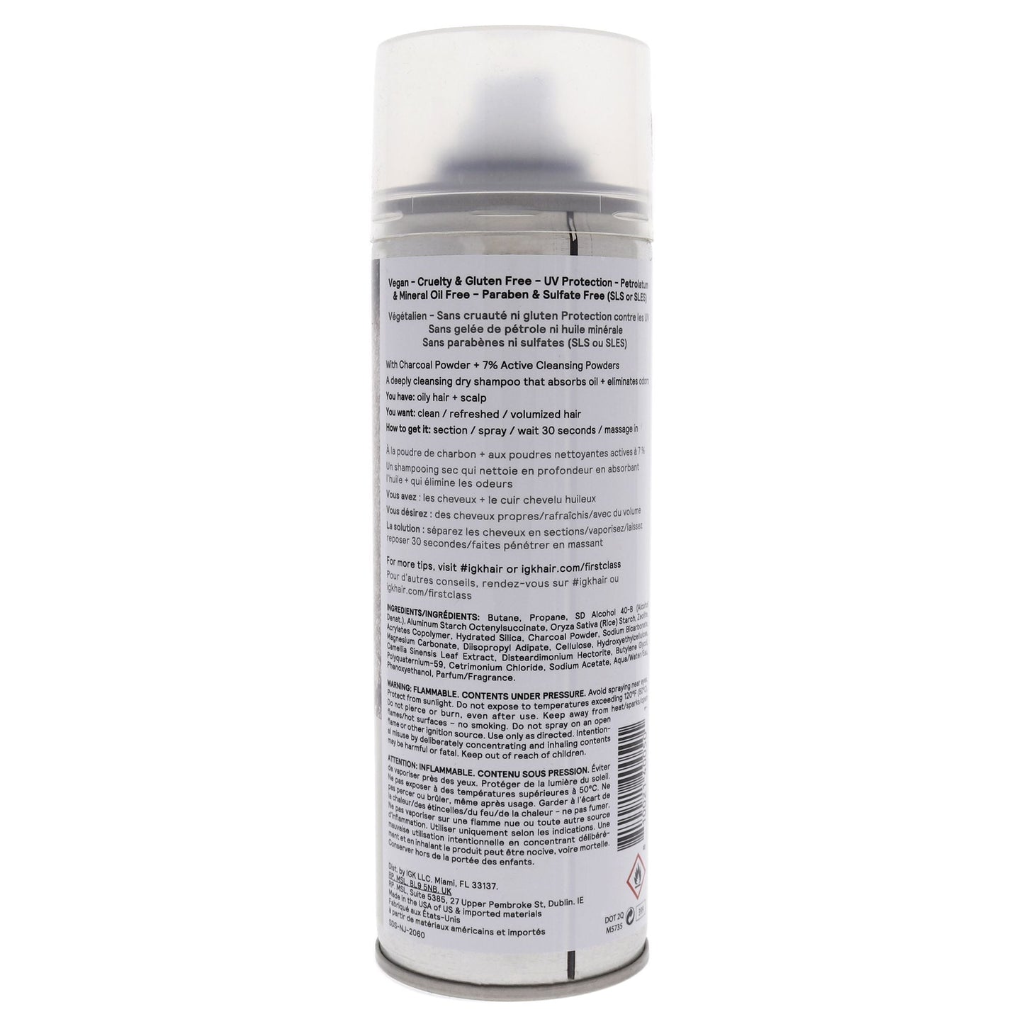 First Class Charcoal Detox Dry Shampoo by IGK for Unisex - 6.3 oz Dry Shampo