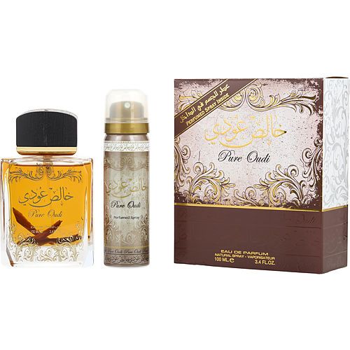 LATTAFA PURE OUDI by Lattafa EAU DE PARFUM SPRAY 3.4 OZ & DEODORANT 1.6 OZ
