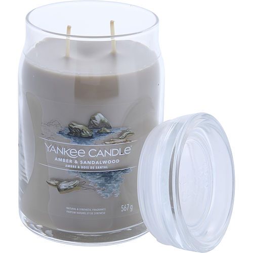 YANKEE CANDLE by Yankee Candle AMBER & SANDALWOOD SCENTED LARGE JAR 20 OZ