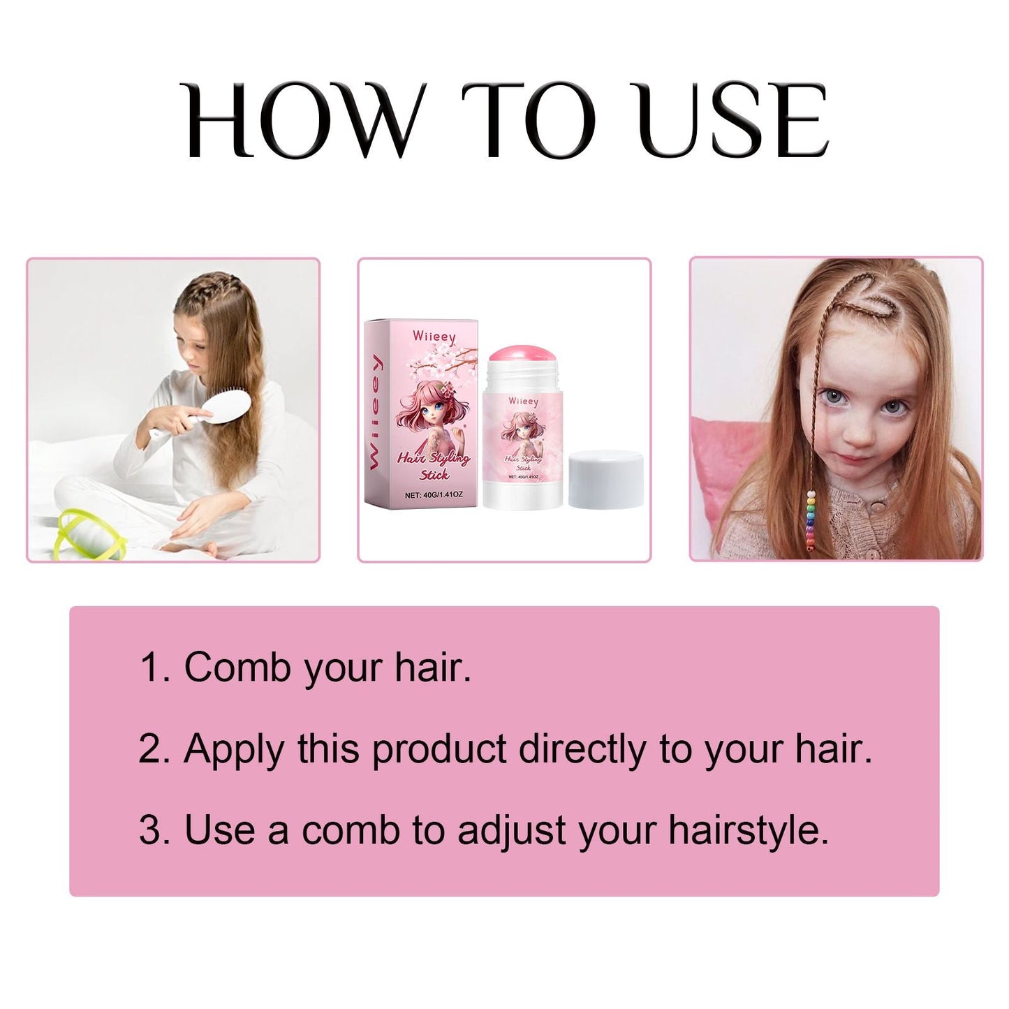 Wiieey Cherry Blossom Hair Stick Perm and Curl Hair Styling Moisturizing hair smoothing treatment to smooth frizz
