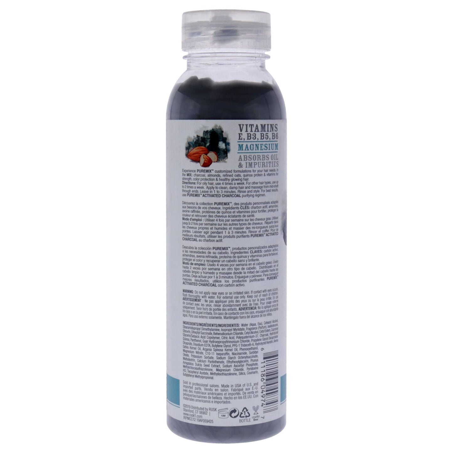 Puremix Activated Charcoal Purifying Conditioner by Rusk for Unisex - 12 oz Conditioner