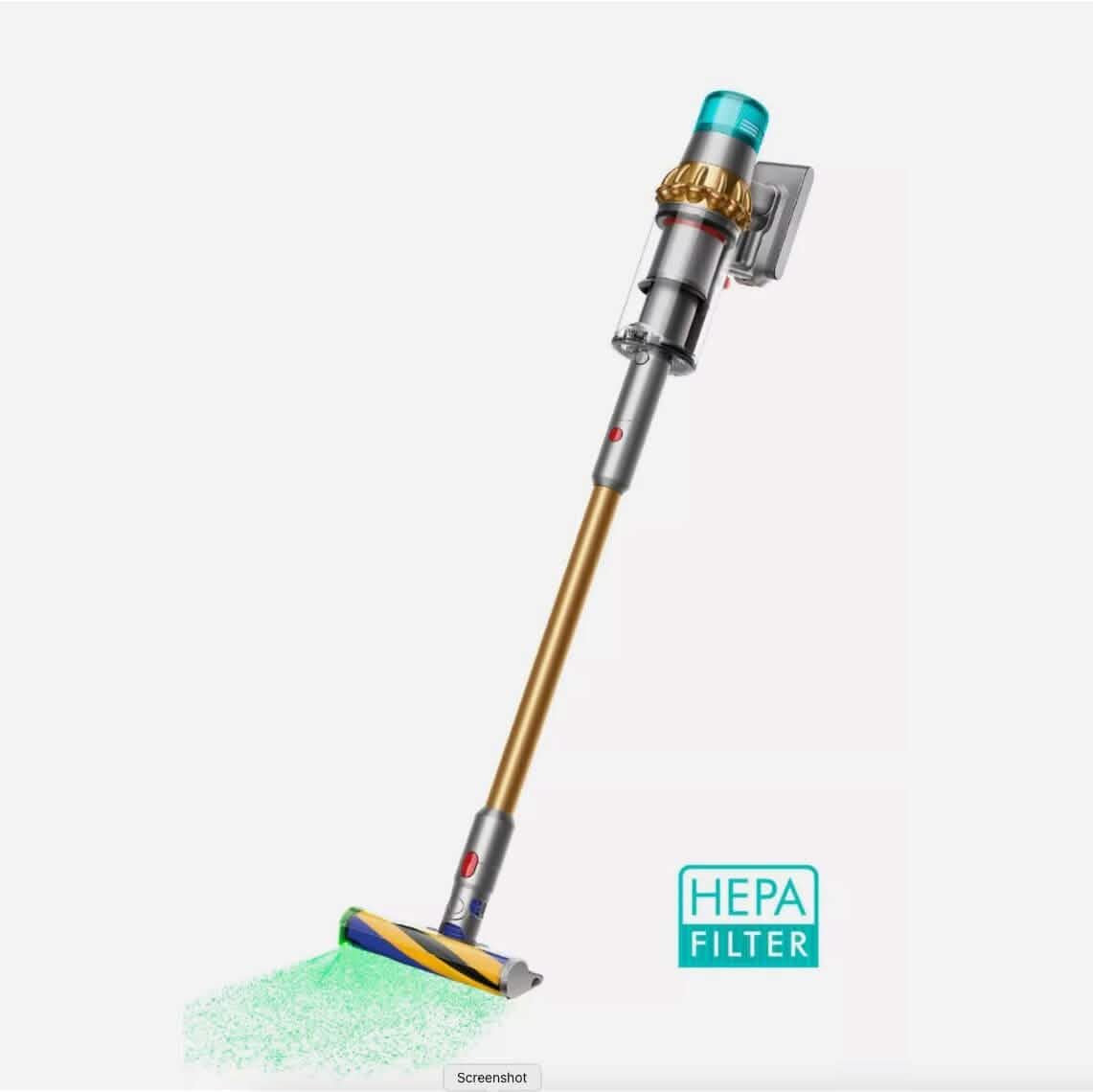 Dyson V15 Detect Absolute Stick Vacuum Cleaner HEPA Filtration - Gold (447294-01)