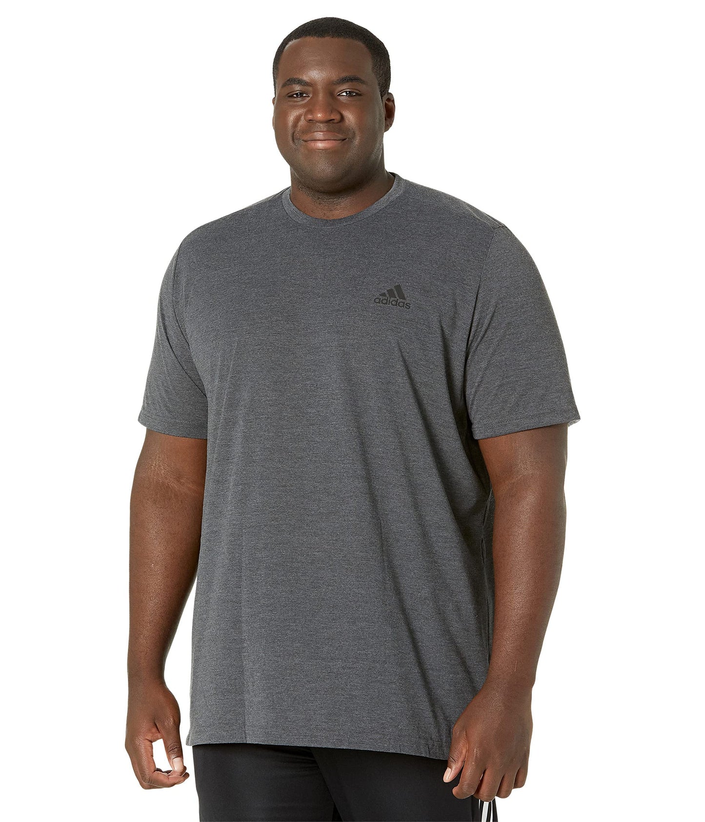 adidas mens FR Tee Dark Grey Heather/Black Small