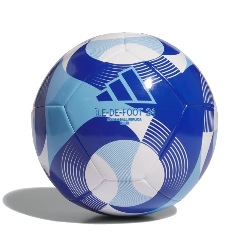adidas Unisex-Adult Olympics Club Soccer Ball White/Clear Sky/Team Royal Blue 5