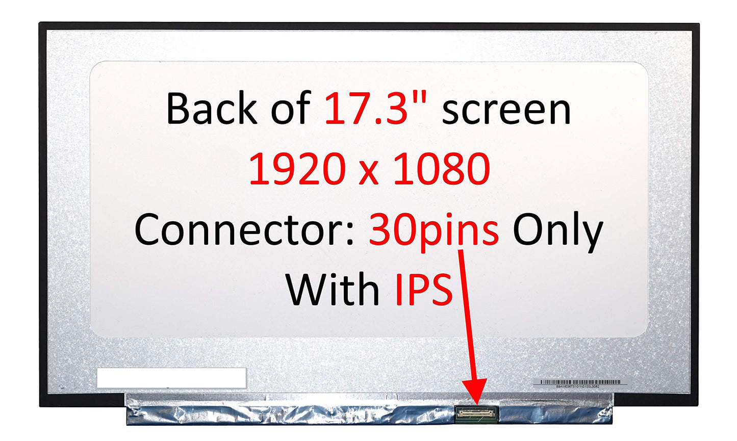 Fullcom New 17.3 inches for Screen Compatible with N173HCE-E3A 1920X1080 Matte IPS (Narrow Bazel) Replacement Laptop LED LCD