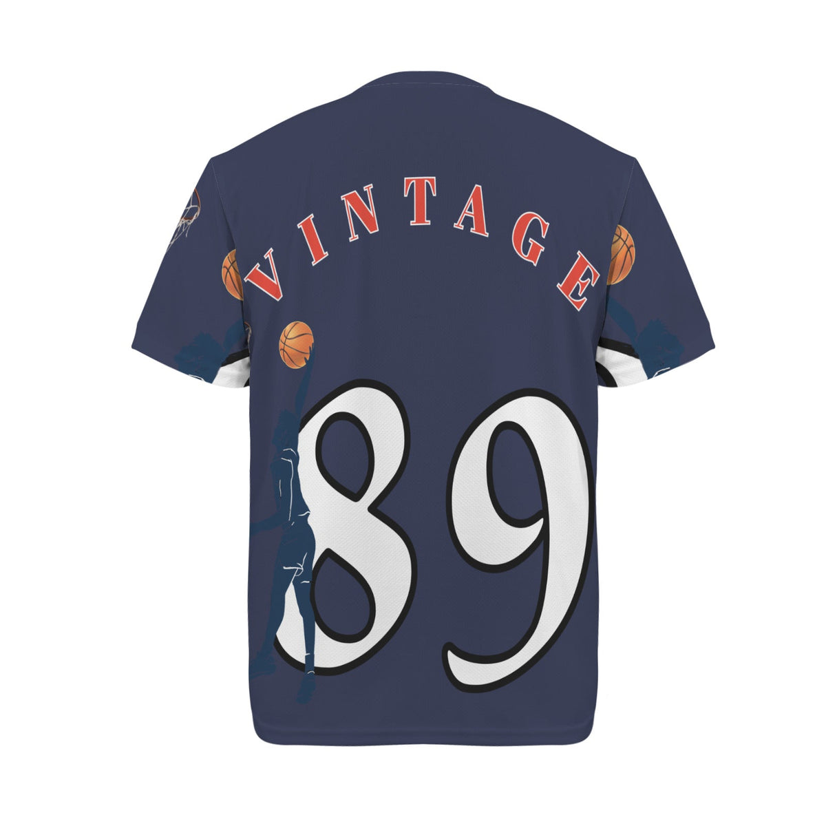 Vintage 89 Basketball Player Men's V-Neck Jersey (Model T97)