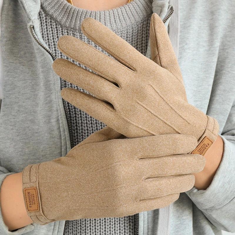 Men's Winter Fleece-lined Warm Wind-proof And Cold Protection Touch Screen Cycling Gloves
