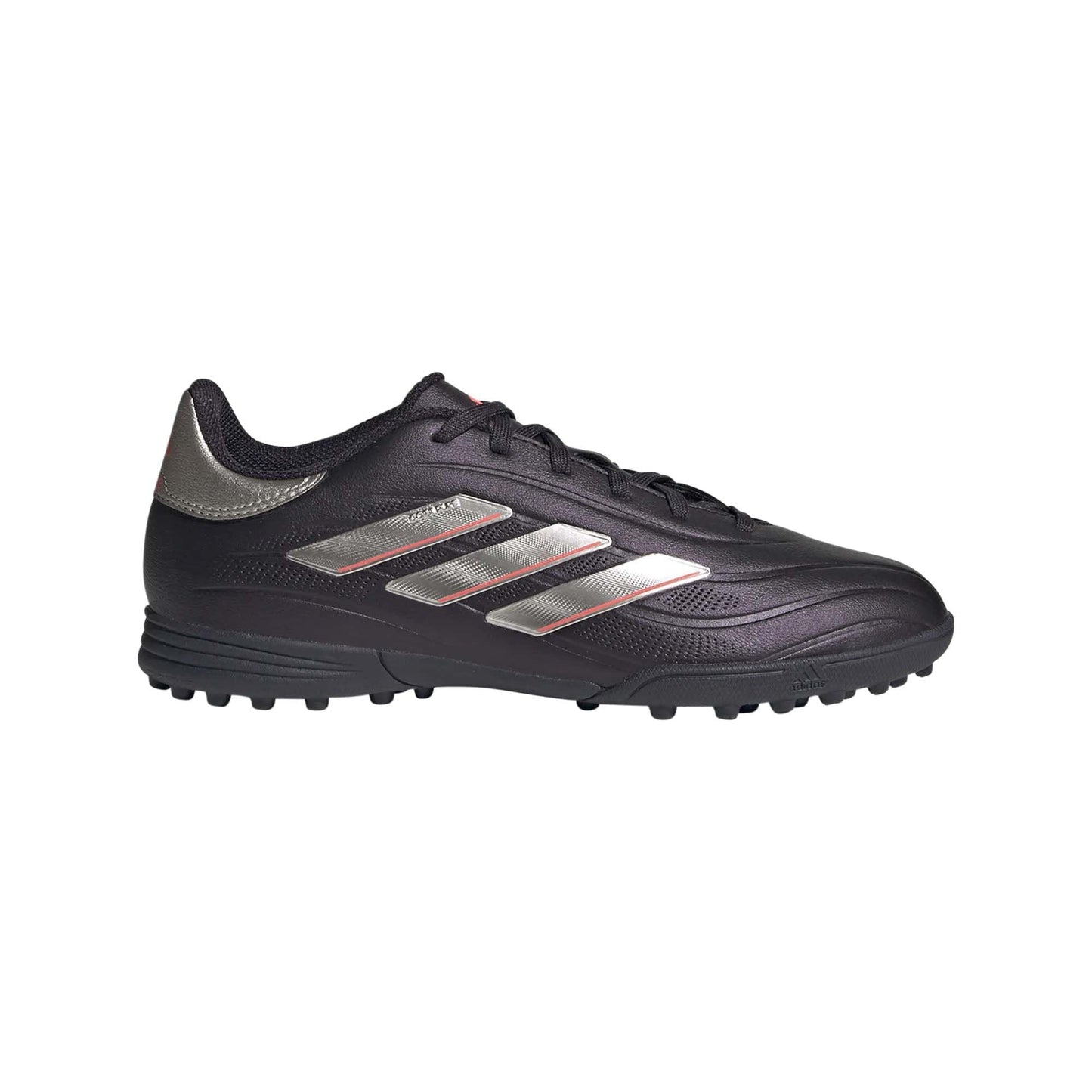 adidas Copa Pure 2 League Turf Sneaker Aurora Black/Platin Metallic/Turbo 2 US Unisex Little Kid